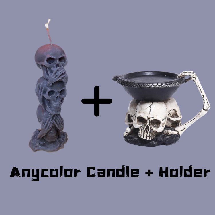 Halloween Triple Skull Candle and Candle Holder® - Atengmoon.life