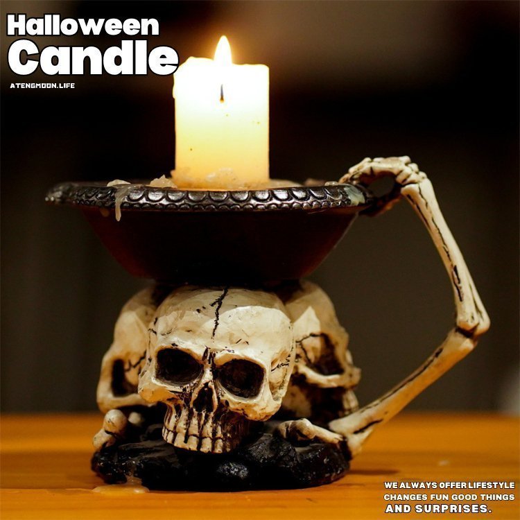 Halloween Triple Skull Candle and Candle Holder® - Atengmoon.life