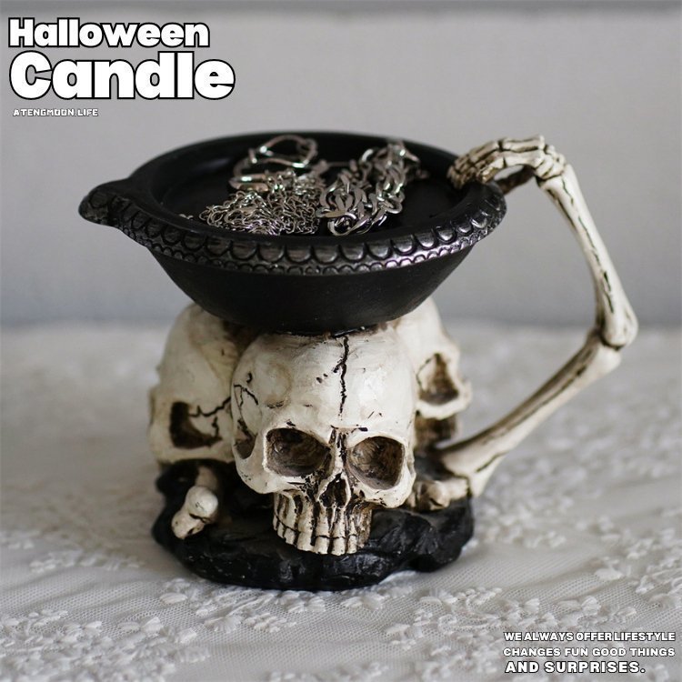 Halloween Triple Skull Candle and Candle Holder® - Atengmoon.life